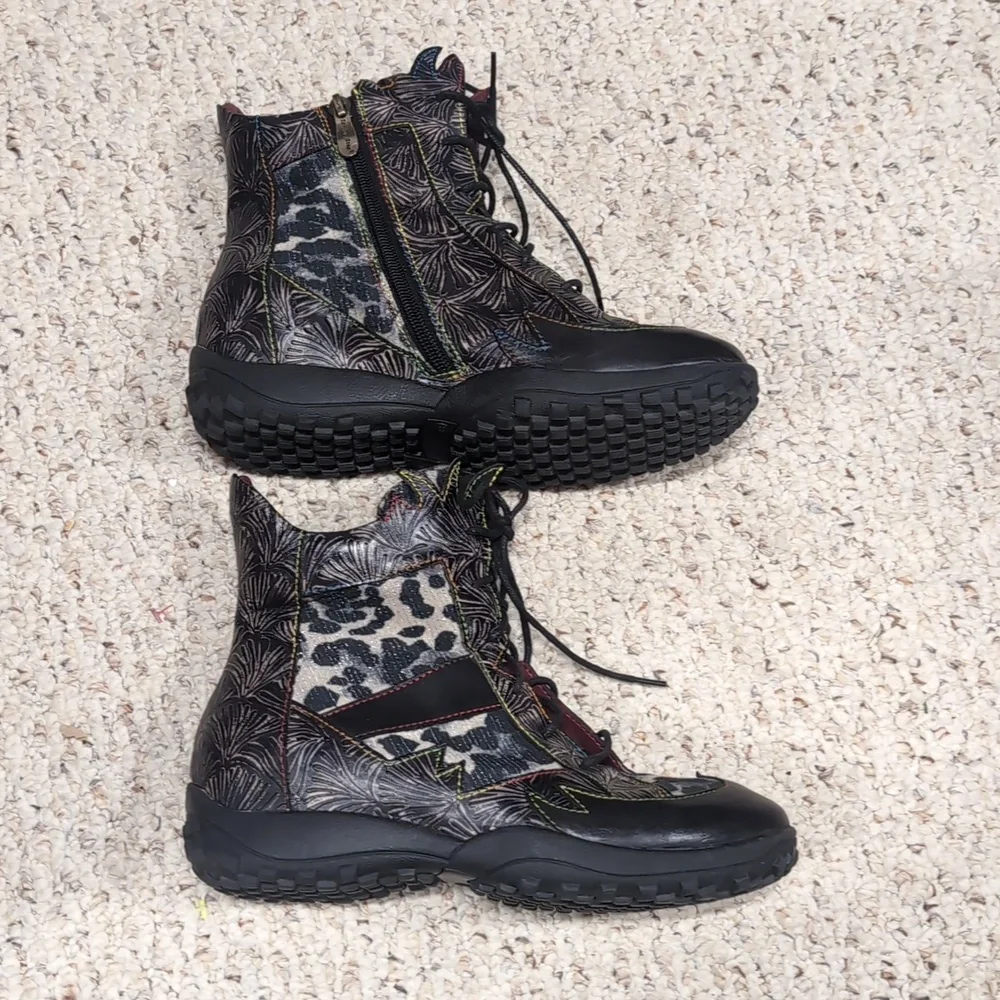 L'Artiste Boots Size 36 2005 Black Colorful - Picture 4 of 9